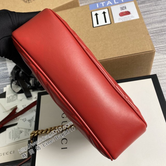 Gucci新款原廠皮女包 古馳GG Marmont系列單肩斜挎包 Gucci相機包 447632  ydg3137